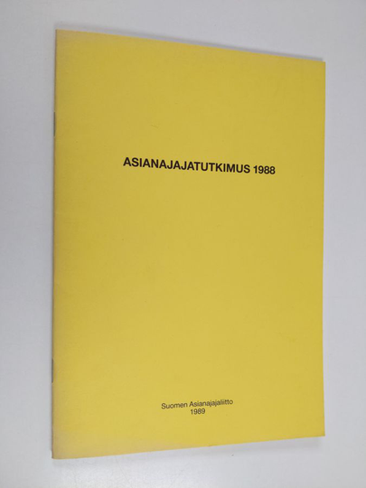 Suomen asianajajaliitto : Asianajajatutkimus 1988