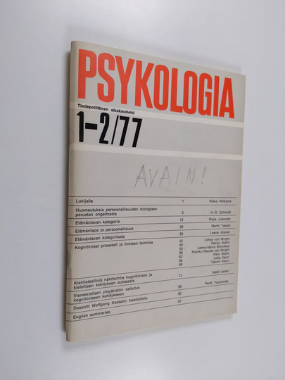 Psykologia 1-2/77