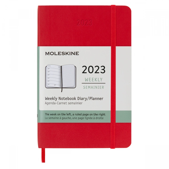 Moleskine 12M Weekly Notebook Softcover Pocket Red