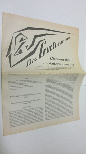 Martin Barkhoff (red.) : Das Goetheanum nr. 18/1988 : Wochenschrift fur Anthroposophie