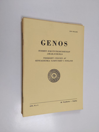 Genos vuosikerta 1978 (1-4) : Suomen sukututkimusseuran aikakauskirja
