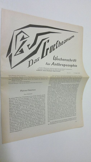 Martin Barkhoff (red.) : Das Goetheanum nr. 16/1990 : Wochenschrift fur Anthroposophie