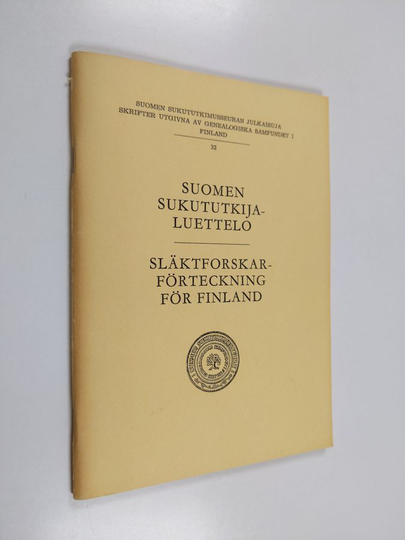 Suomen sukututkijaluettelo. Släktforskarförteckning för Finland