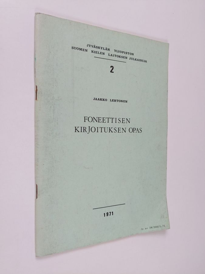 Jaakko Lehtonen : Foneettisen kirjoituksen opas