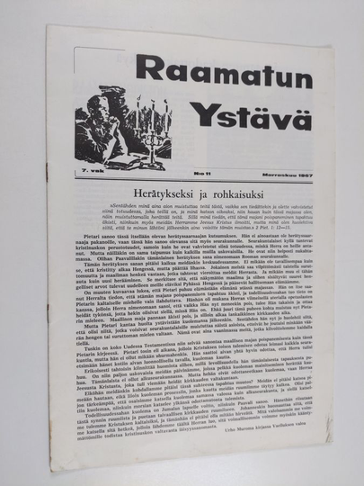 Raamatun ystävä 11/1967
