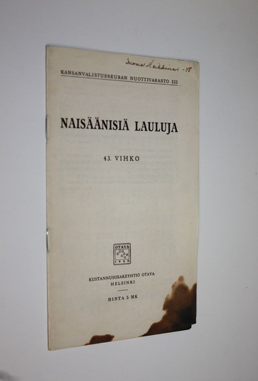 Naisäänisiä lauluja 43. vihko