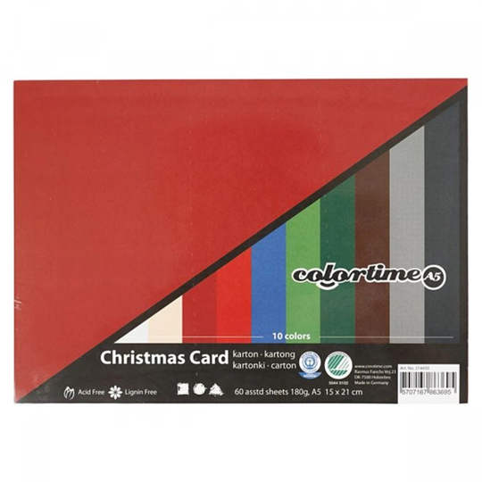 Colortime Värillinen paperi Joulu A5 180 g