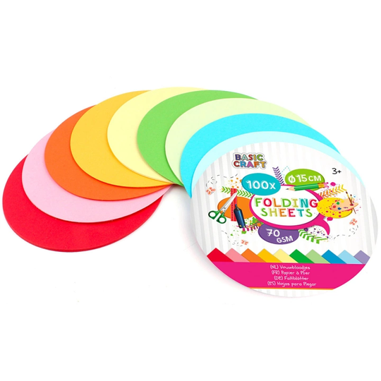 Grafix Folding sheets Round 15cm 100-pack