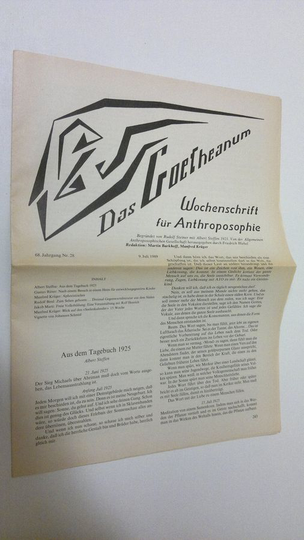 Martin Barkhoff (red.) : Das Goetheanum nr. 28/1989 : Wochenschrift fur Anthroposophie