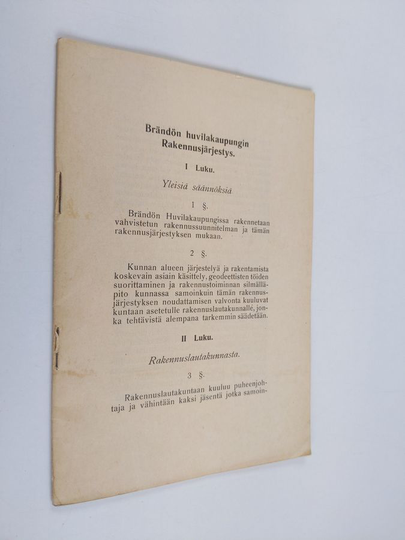 Brandön huvilakaupungin rakennusjärjestys