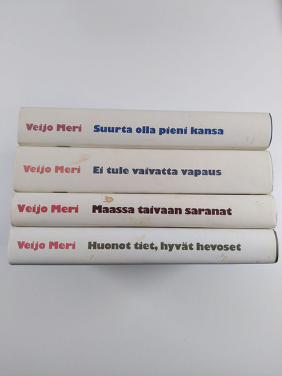 Veijo Meri : Suomen historia 1-4 : Maassa taivaan saranat ; Huonot tiet, hyvät hevoset ; Ei tule vaivatta vapaus ; Suurta olla pieni kansa