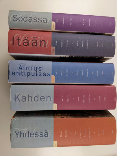 Katarina Eskola : Martti Haavion ja Elsa Enäjärven päiväkirjat ja kirjeet 1-5 : 1920-1951