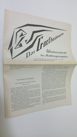 Martin Barkhoff (red.) : Das Goetheanum nr. 22/1990 : Wochenschrift fur Anthroposophie