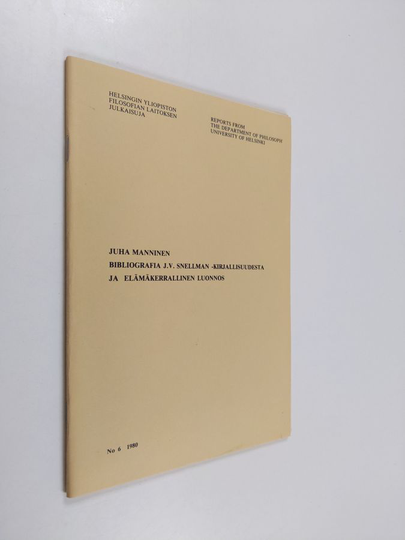 Juha Manninen : Bibliografia J.V. Snellman -kirjallisuudesta ja elämäkerrallinen luonnos