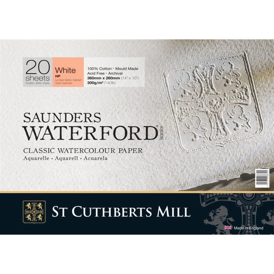 St Cuthberts Mill Saunders Waterford Watercolour White HP 36x26 cm 300g