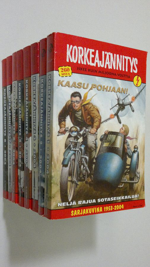 Korkeajännitys 1-8/2004 : Kaasu pohjaan! ; Paholaisen kompassi ; Talttumattomat ; Sotaviestejä sarjakuvassa ; Luodinnopea noutaja ; Viidakon jepari ;
