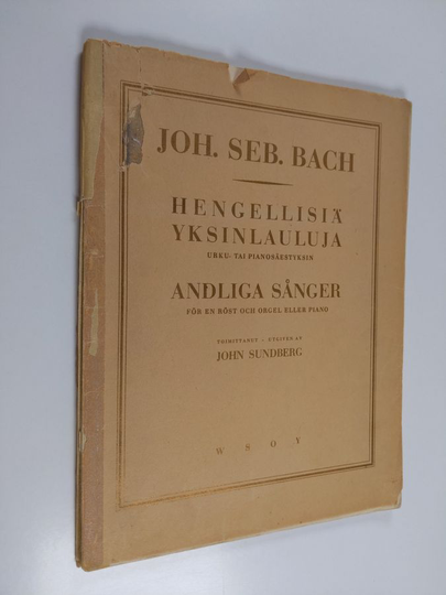 Johann Sebastian Bach : Hengellisiä yksinlauluja urku- tai pianosäestyksin