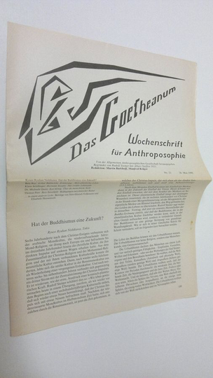 Martin Barkhoff (red.) : Das Goetheanum nr. 21/1990 : Wochenschrift fur Anthroposophie