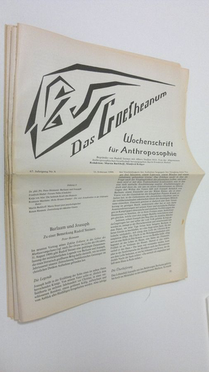 Martin Barkhoff (red.) : Das Goetheanum nr. 8-16/1988 : Wochenschrift fur Anthroposophie