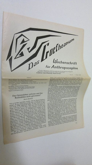 Martin Barkhoff (red.) : Das Goetheanum nr. 14/1990 : Wochenschrift fur Anthroposophie