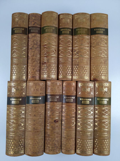 Z. Topelius : Kootut teokset 1-10, 12, 13 : Välskärin kertomukset I-III ; Talvi-iltain tarinoita I-II ; Jungarin taru, Rautakylän vanha paroni, ...