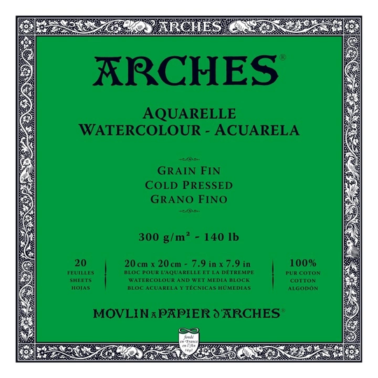 Arches Akvarellilehtiö CP 300g 20×20cm