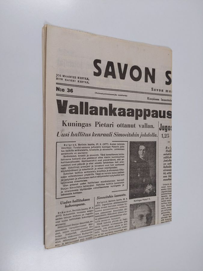 Savon sanomat nro 36/1941 (29.3.)
