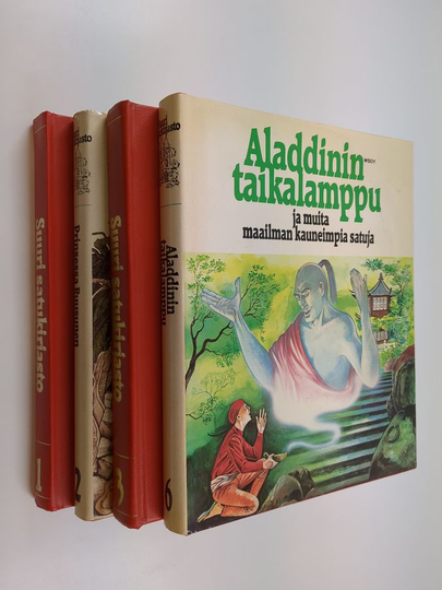 Suuri Satukirjasto 1-3 & 6 (4 kirjaa) : Keisarin uudet vaatteet ; Prinsessa Ruusunen ; Saapasjalkakissa ; Aladdinin taikalamppu ja muita maailman
