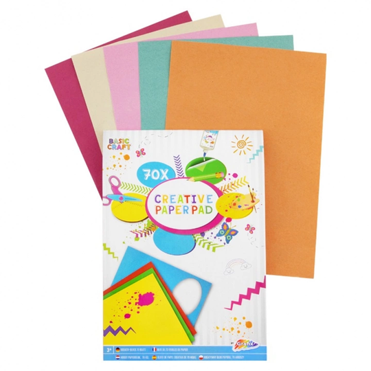 Grafix Creative Paper Pad A4, 70 Coloured Sheets