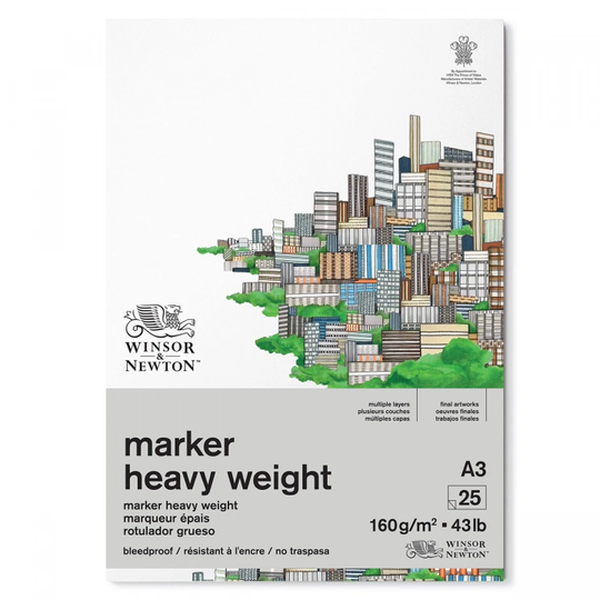 Winsor & Newton Marker-lehtiö Heavyweight A3 160g