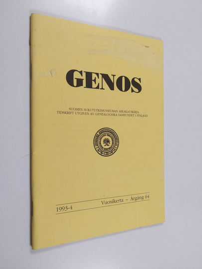 Genos 4 / 1993 : Suomen sukututkimusseuran aikakauskirja