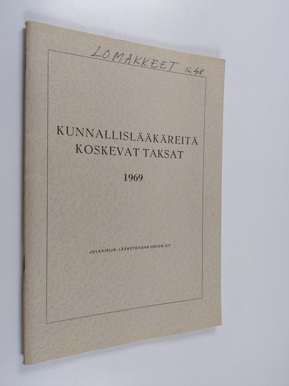Kunnanlääkäreitä koskevat taksat 1969