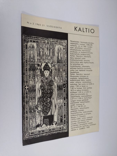 Kaltio N:O 3/1965 : pohjoissuomalainen kulttuuriaikakauslehti