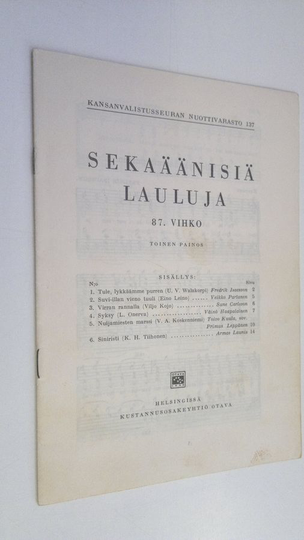 Sekaäänisiä lauluja 87. vihko