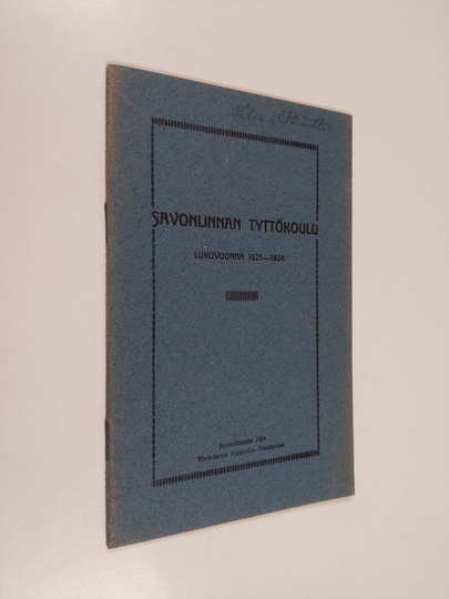 Savonlinnan tyttökoulu lukuvuonna 1923-1924