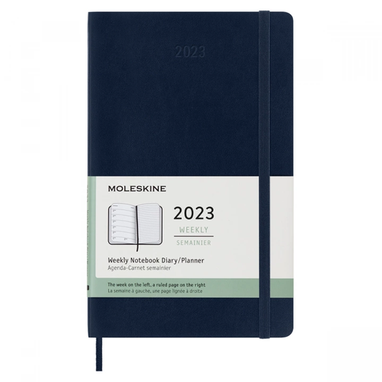 Moleskine 12M Weekly Notebook Softcover Large Blue