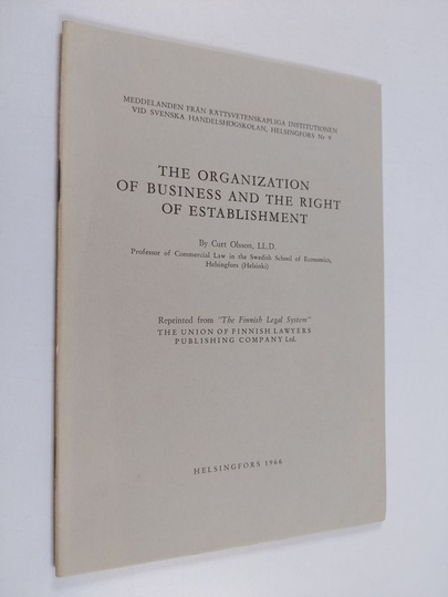 Curt Olsson : The organization of business and the right of establishment