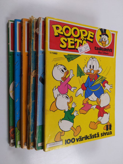 Roope-setä taskulehti vuosikerta 1980 (6 numeroa)