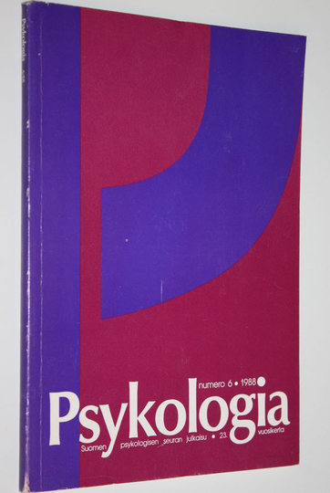 Psykologia nro 6/1988 : tiedepoliittinen aikakauslehti