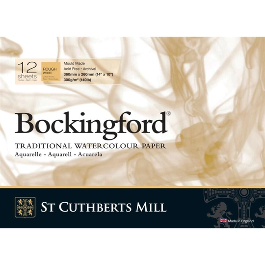 St Cuthberts Mill Bockingford Watercolour paper Rough 300g 36x26cm