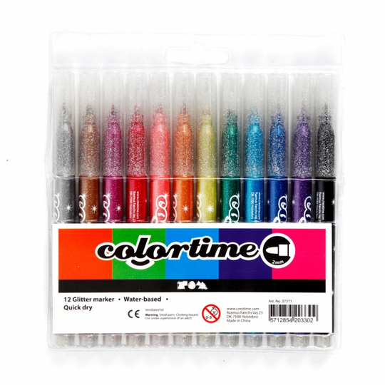 Colortime Glitterikynät 12-setti