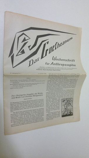 Martin Barkhoff (red.) : Das Goetheanum nr. 5/1988 : Wochenschrift fur Anthroposophie