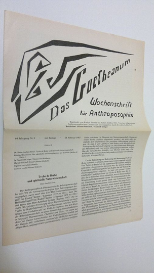 Martin Barkhoff (red.) : Das Goetheanum nr. 9/1985 : Wochenschrift fur Anthroposophie