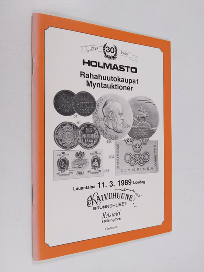 Holmasto rahahuutokaupat lauantaina 11.3.1989