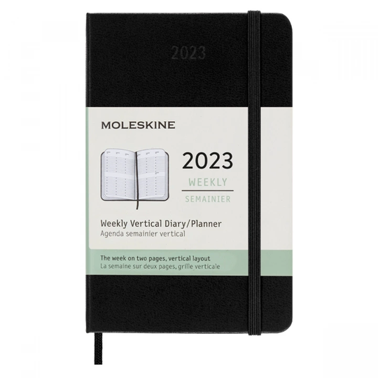 Moleskine 12M Weekly Planner Vertical Hardcover Pocket Black
