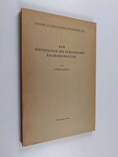 Osto Aalto : Zur psychologie der euklidischen raumanschaung