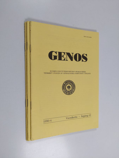 Genos vuosikerta 1990 (1-4, puuttuu numero 1) : Suomen sukututkimusseuran aikakauskirja