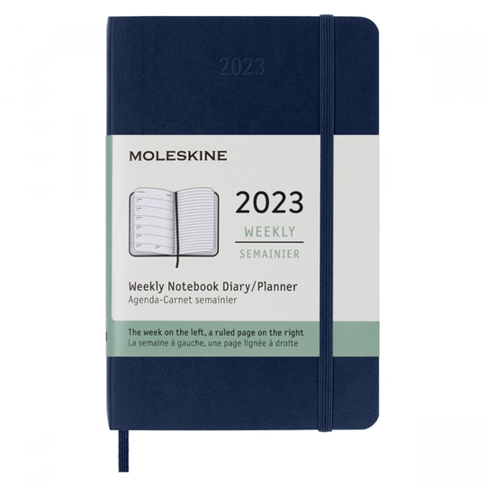 Moleskine 12M Weekly Notebook Softcover Pocket Blue