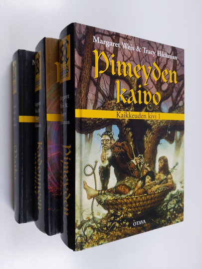 Margaret Weis : Kaikkeuden kivi 1-3 ; Pimeyden kaivo ; Kadonneen vartijat ; Matka tyhjiöön