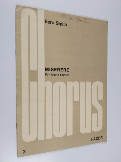 Eero Sipilä : miserere for mixed chorus